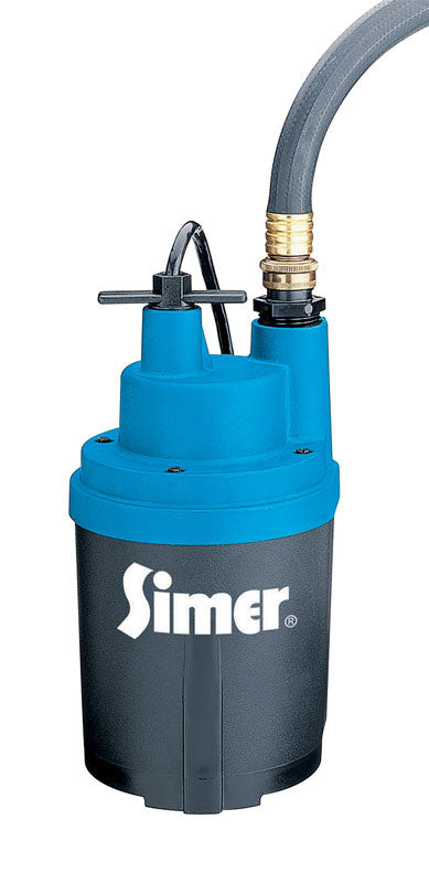Simer Smart Geyser 1/4 HP 1800 gph Thermoplastic Electronic Switch Bottom AC Submersible Utility Pum