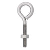 Hampton 1/4 in. x 2-5/8 in. L Stainless Steel Eyebolt Nut Included (Pack of 10)