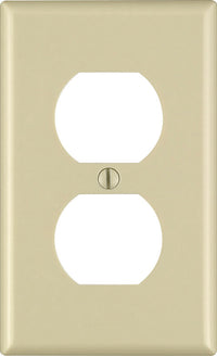 Leviton Ivory 1 gang Plastic Duplex Outlet Wall Plate 1 pk (Pack of 20)