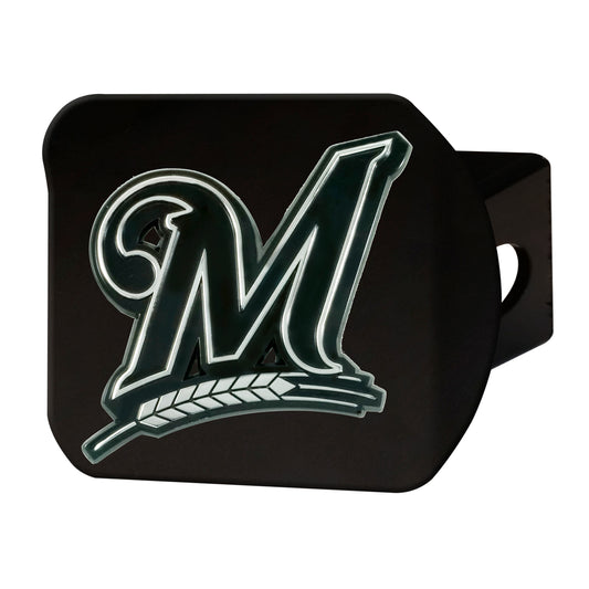 MLB - Milwaukee Brewers Black Metal Hitch Cover