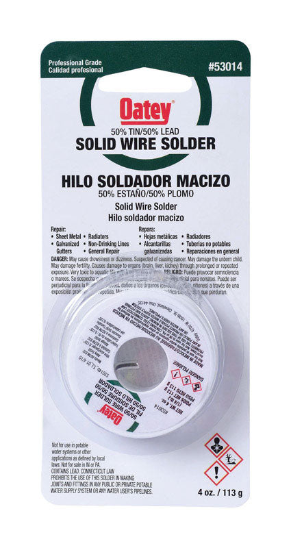 Oatey 4 oz Solid Wire Solder 0.125 in. D Tin/Lead 50/50