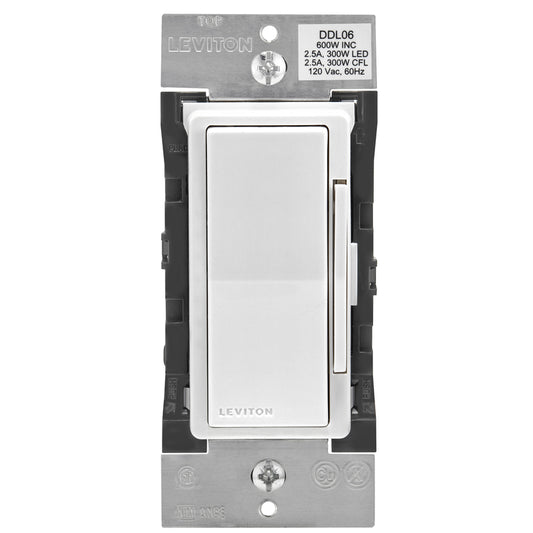 Leviton Decora White 600 W Bluetooth Dimmer Switch 1 pk