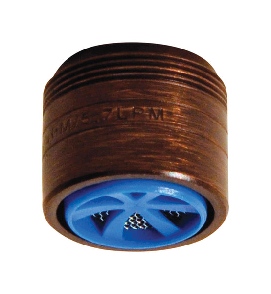 Aireador para grifo Danco de rosca doble, 15/16 in-27M x 55/64 in-27F, bronce aceitado - Caja abierta