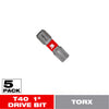Diablo Torx #40 X 1 in. L Driver Bit Black Oxide 5 pk
