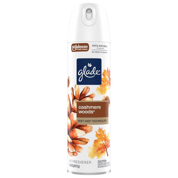 Ambientador en aerosol Glade con aroma a Bosques de cachemira, 7.3 oz (paquete de 6)