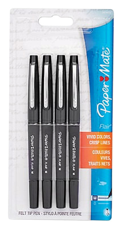 Paper Mate 8434452PP 1mm Black Flair?�?� Ultra-Fine Felt Tip Pen (Pack of 6)