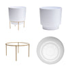 Bloem Hopson 8 in. H X 6 in. W X 6 in. D Metal/Plastic Planter with Stand Casper White - Deal of The Week