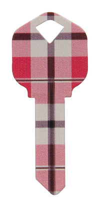 Hillman Wackey Plaid House/Office Universal Key Blank Single (Pack of 6).