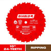 Diablo 10 in. D X 5/8 in. TiCo Hi-Density Carbide Ripping Saw Blade 24 teeth 1 pk - Deal of The Week