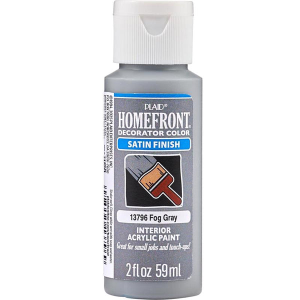 Homefront Pintura satinada para manualidades Fog Gray, exterior e interior, 2 oz (paquete de 3)