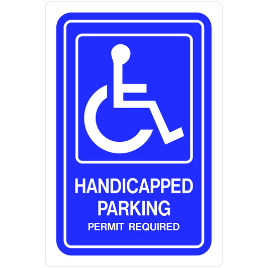 Hillman English Blue Handicap Sign 18 in. H X 12 in. W (Pack of 5)
