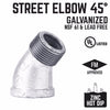 Bk Products 1/8 In. Fpt  X 1/8 In. Dia. Mpt Galvanized Malleable Iron Street Elbow