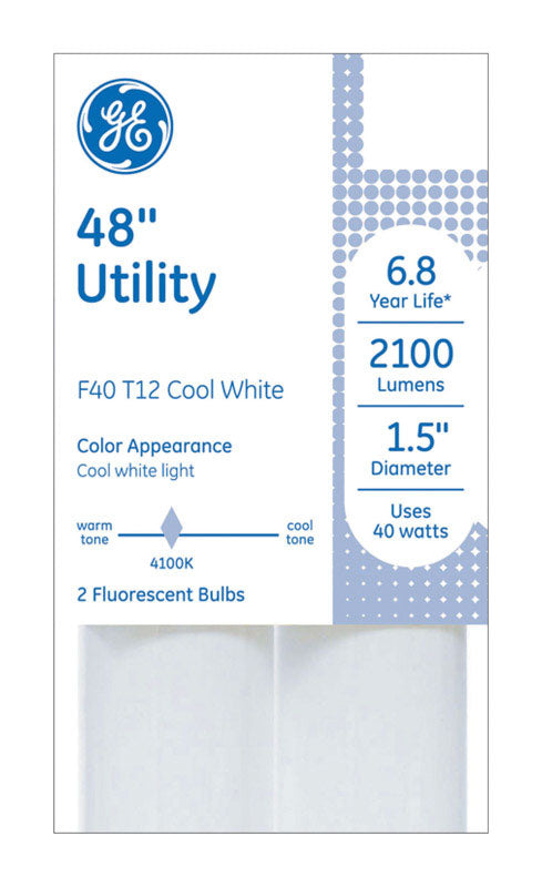 GE Lighting 40 watts T12 48 in. L Fluorescent Bulb Cool White Linear 2100 lumens 2 pk (Pack of 9)