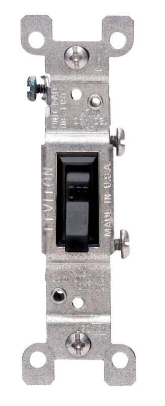 Leviton 15 amps Single Pole Toggle AC Quiet Switch Black (Pack of 10)