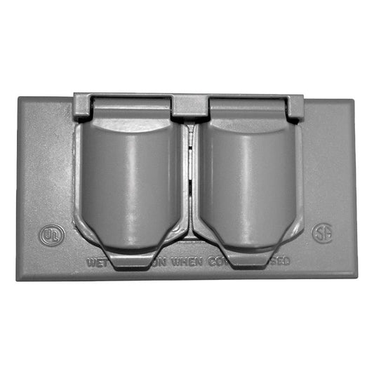 Sigma Engineered Solutions Rectangle Metal 1 gang Horizontal Duplex Cover