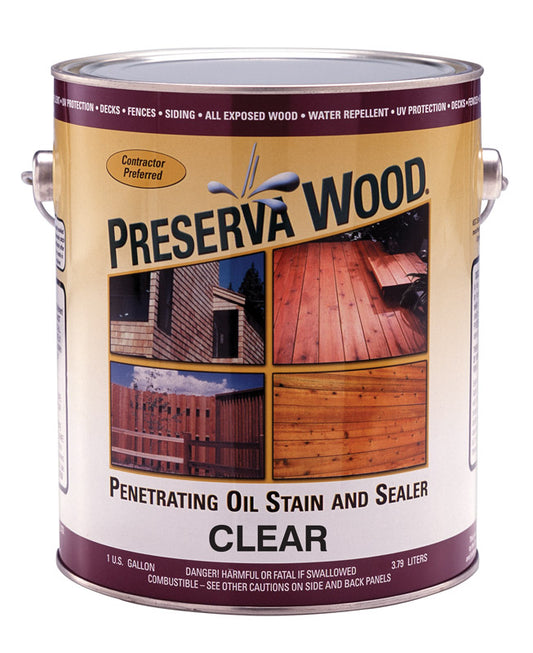 Preserva Wood Clear Penetrating Oil Stain and Sealant, 1 gal. (Pack of 4)