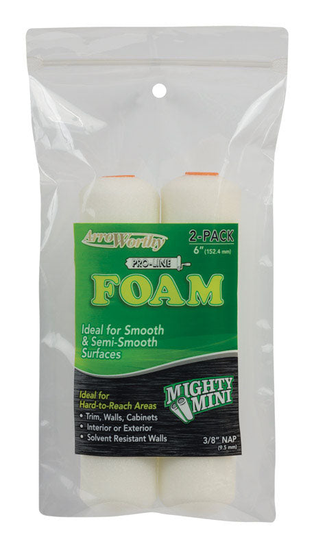 Arroworthy ProLine Foam 6.5 in. W X 3/8 in. S Mini Paint Roller Cover (Pack of 12)