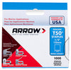 Arrow Fastener T50 3/8 in. W x 1/2 in. L 18 Ga. Flat Crown Heavy Duty Staples 1000 pk