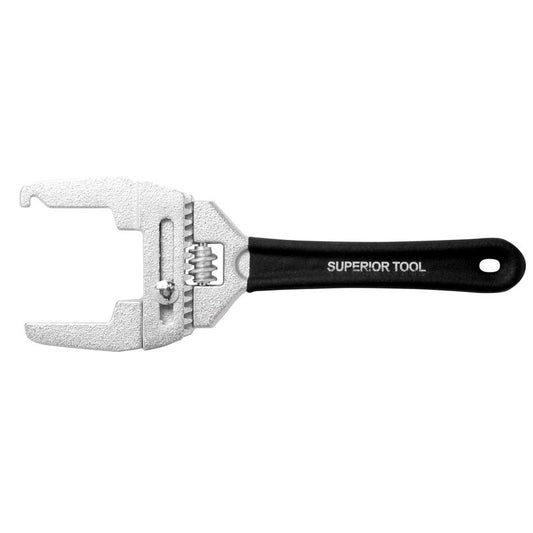 Superior Tool Black Zinc Plated Malleable Iron Adjustable Basket Strainer Wrench