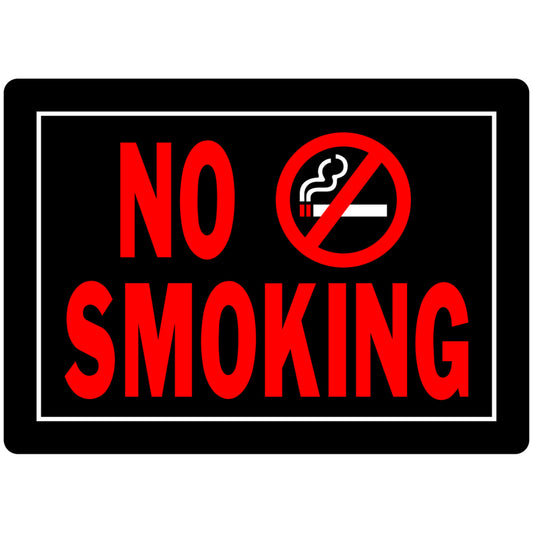 Hillman English Black No Smoking Sign 10 in. H X 14 in. W (Pack of 6)