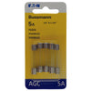 Bussmann 5 amps AGC Glass Tube Fuse 5 pk (Pack of 5)