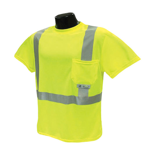 Radians Radwear Reflective Hi-Viz Safety Tee Shirt Fluorescent Green L
