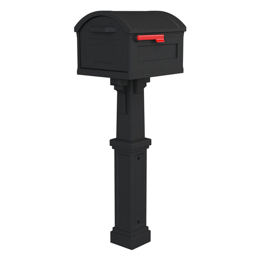 Grand Haven Plastic Post and Box Combo Black Mailbox 54 in. H x 16.63 in. W x 20.1 in. L