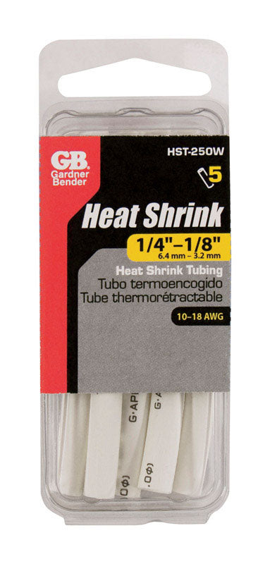 Gardner Bender 1/4 in. D Heat Shrink Tubing White 5 pk