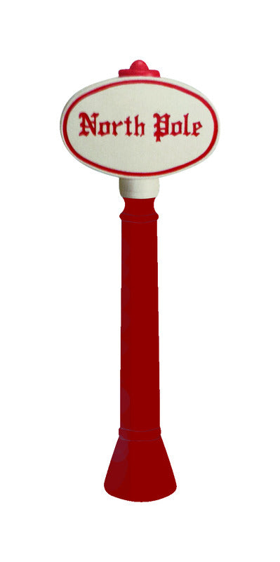Union Products Blow Mold Red/White North Pole Sign 45 in.