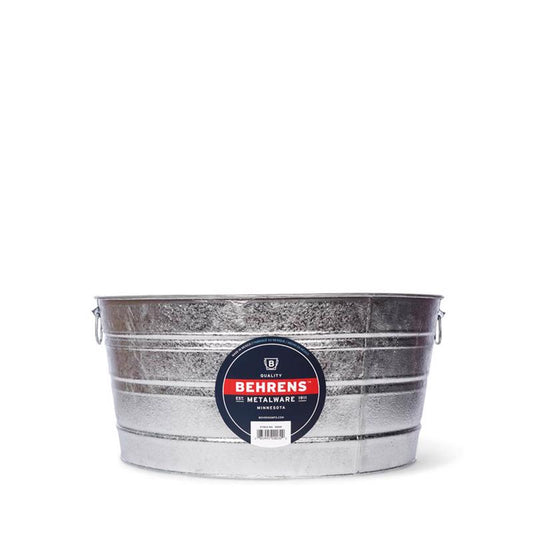 Behrens Rust Resistant Hot Dipped Galvanized Round Tub 17 gal. with Side Drop Handles