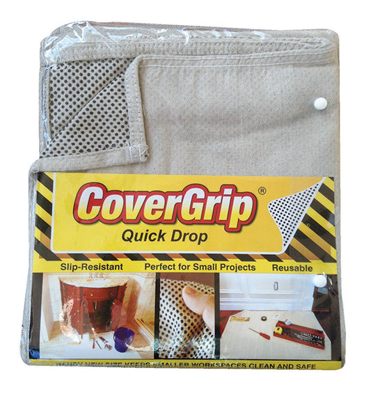 CoverGrip 3.5 ft. W X 4 ft. L X 1 mil 8 oz Safety Canvas Drop Cloth 1 pk