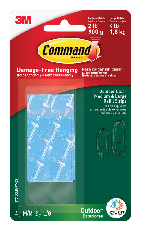 3M Command Assorted Foam Adhesive Strips 1-3/4 in. L 6 pk (Pack of 4)