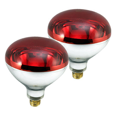 Heat Lamp, Flood Beam, Dimmable, R40, Red, 250-Watts, 2-Pk.