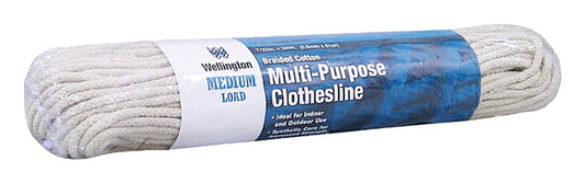 Wellington 7/32 in. D X 200 ft. L White Braided Cotton Clothesline Rope