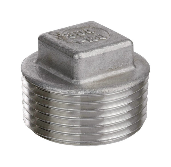 Smith-Cooper 2 in. MIP X 2 in. D MPT Stainless Steel Square Head Plug - Open Box