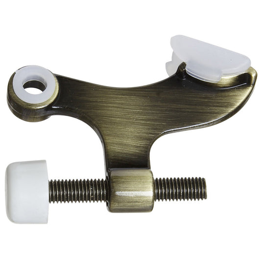 National Hardware Steel w/Rubber Tip Antique Brass Hinge Pin Door Stop Mounts to door and wall (Pack of 5).