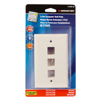 Monster Just Hook It Up Almond 3 gang Plastic Keystone Wall Plate 1 pk
