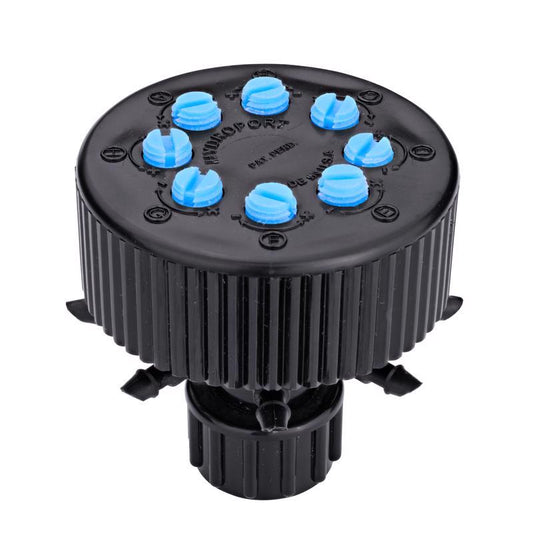 Raindrip Black Plastic 30 GPH 30 PSI 8-Port Drip Irrigation Manifold 1/2 Inlet x 1/4 Outlet in.