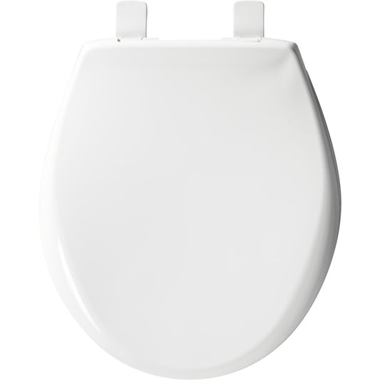 Bemis Slow Close Round White Plastic Toilet Seat