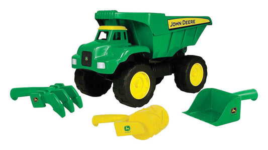 Tomy John Deere Dump Truck Sand Toy Plastic Green/Yellow 4 pc