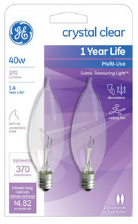 GE Lighting 76236 40 Watt Clear Candelabra Incandescent Light Bulb (Pack of 4)