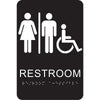 Hy-Ko English Restrooms (Handicap, Braille) Sign Plastic 9 in. H x 6 in. W (Pack of 3)