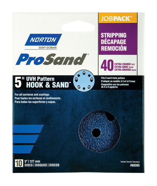 Norton ProSand 5 in. Zirconia Alumina Hook and Loop H831 Sanding Disc 40 Grit Extra Coarse 10 pk