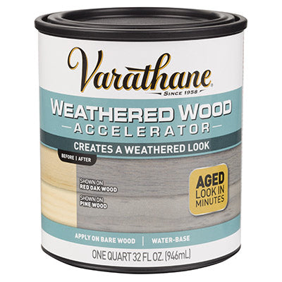 Varathane Weathered Wood Accelerator Semi-Transparent Gray Wood Grain Enhancer 1 qt.
