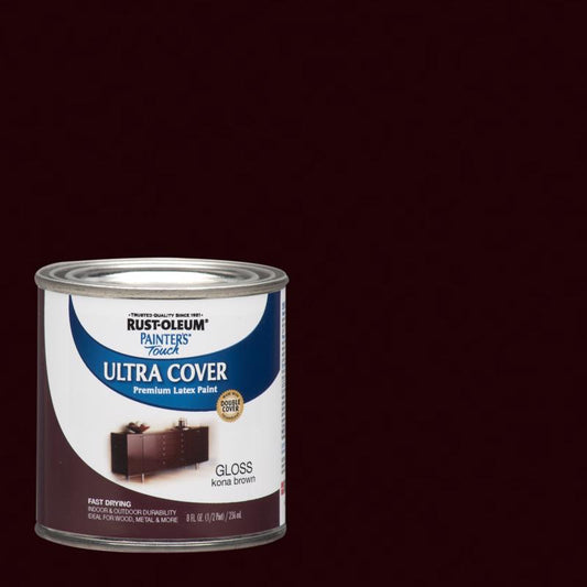 Rust-Oleum Painters Touch Ultra Cover Gloss Kona Brown Paint Indoor and Outdoor 250 g/L 8 oz