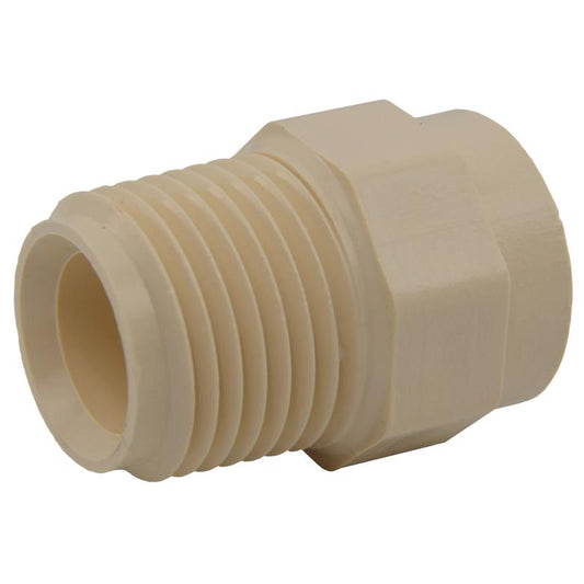 Charlotte Pipe FlowGuard Schedule 40 1/2 in. Socket  x 1/2 in. Dia. MNPT CPVC Adapter (Pack of 25)
