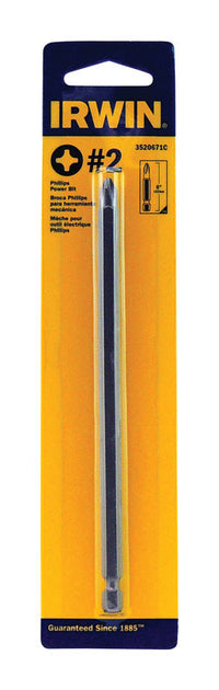Irwin Phillips #2 X 6 in. L Power Bit S2 Tool Steel 1 pk
