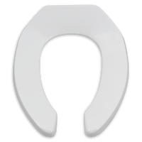 Elongated Open-Front Toilet Seat with Matching Hinges