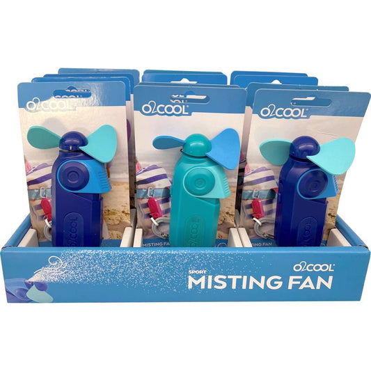 O2 Cool 4.72 in. H x 3 in. Dia. 1 speed Battery Misting Fan (Pack of 12)