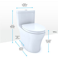 TOTO Aquia IV One-Piece Elongated Dual Flush 1.28 and 0.9 GPF Universal Height, WASHLET+ Ready Toilet, Ebony- MS646124CEMFN#51